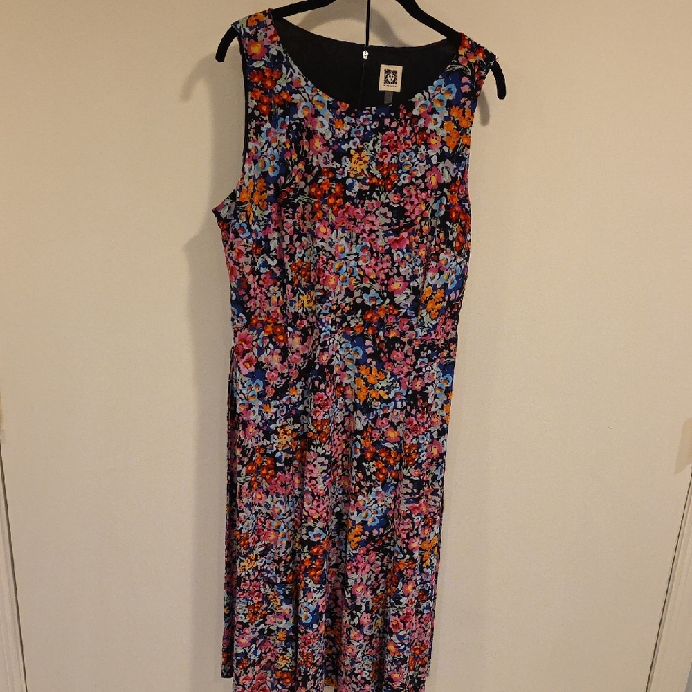 Anne Klein Multicolor Floral Midi Dress